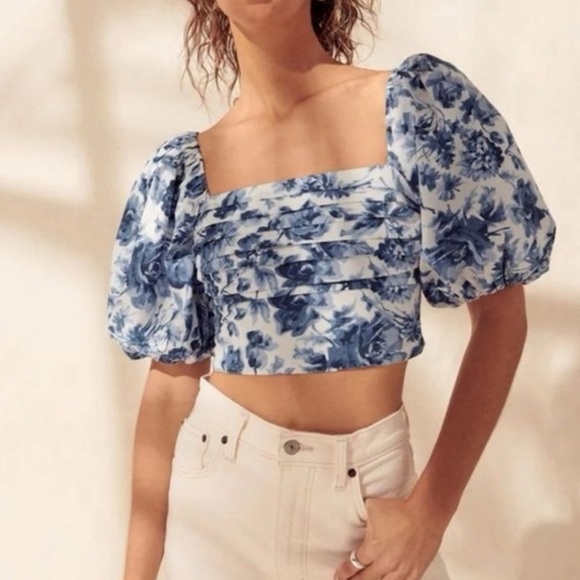 Abercrombie & Fitch Emerson Poplin Sleeve Top - Picture 1 of 7